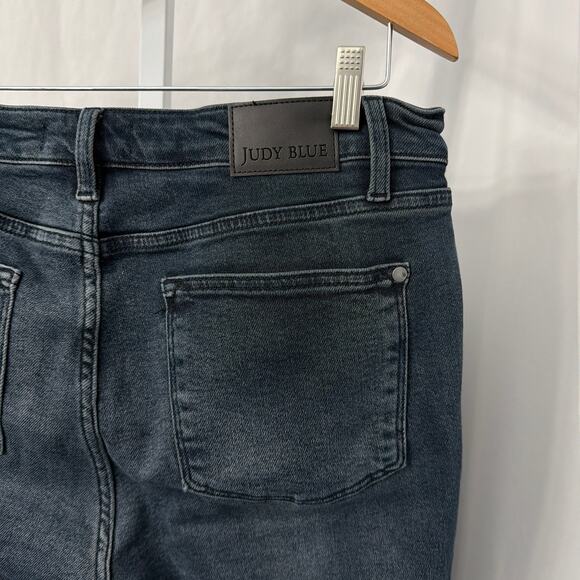Judy Blue Womens Straight Fit Jeans Size 15/32 Button Fly Stretch Raw Hem - Picture 10 of 12